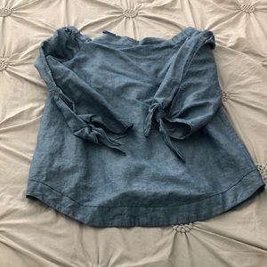 Free people off shoulder blue top xs